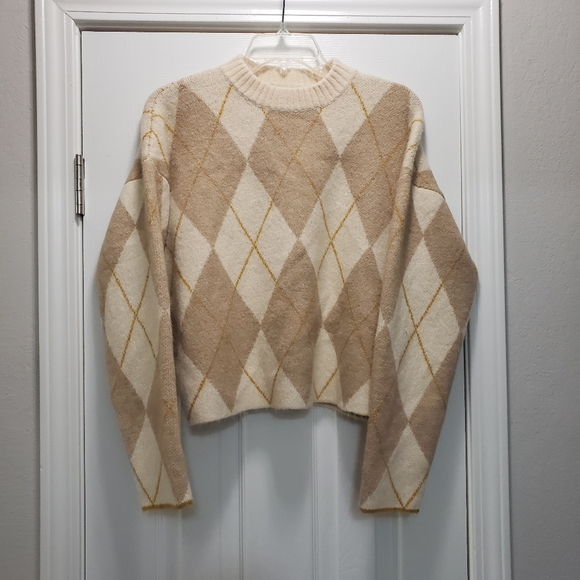 Lulus Collegiate Cutie Ivory Multi Argyle Sweater - Picture 4 of 9